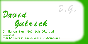 david gulrich business card